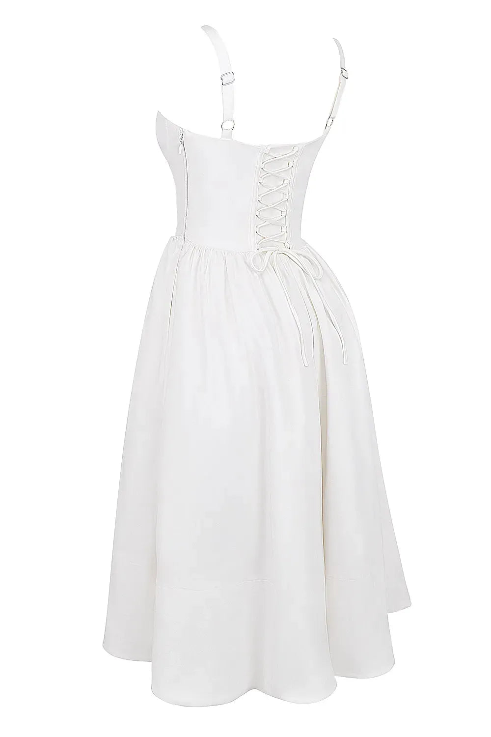 Vestido Midi Modelador Branco - Modelo Aghata