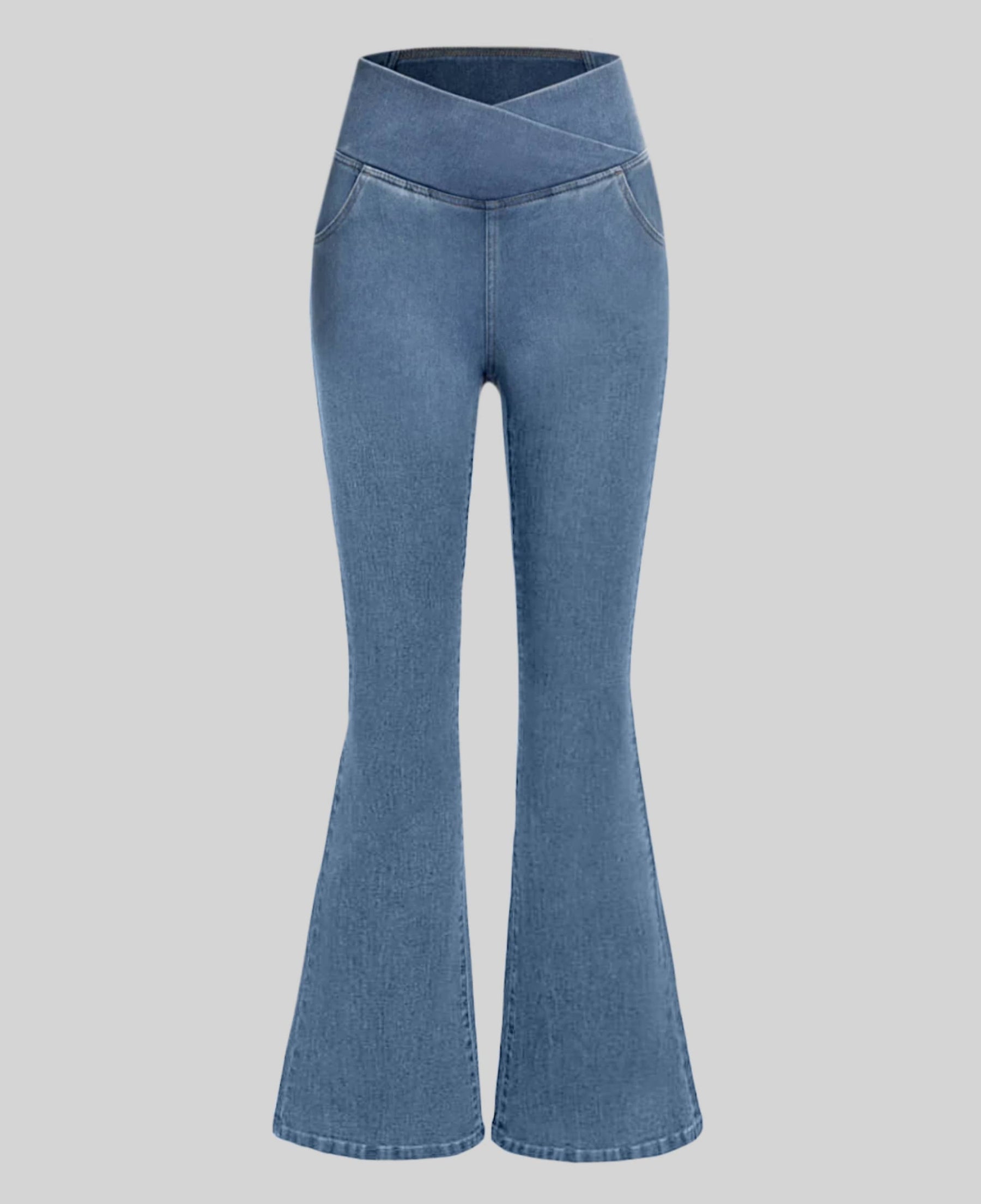 Calça Jeans de Cintura Alta Cruzada (Pague 1 leve 2)