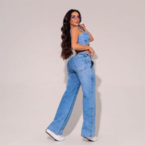 Calça Jeans Modeladora Wide Leg [Pague 1 Leve 2]